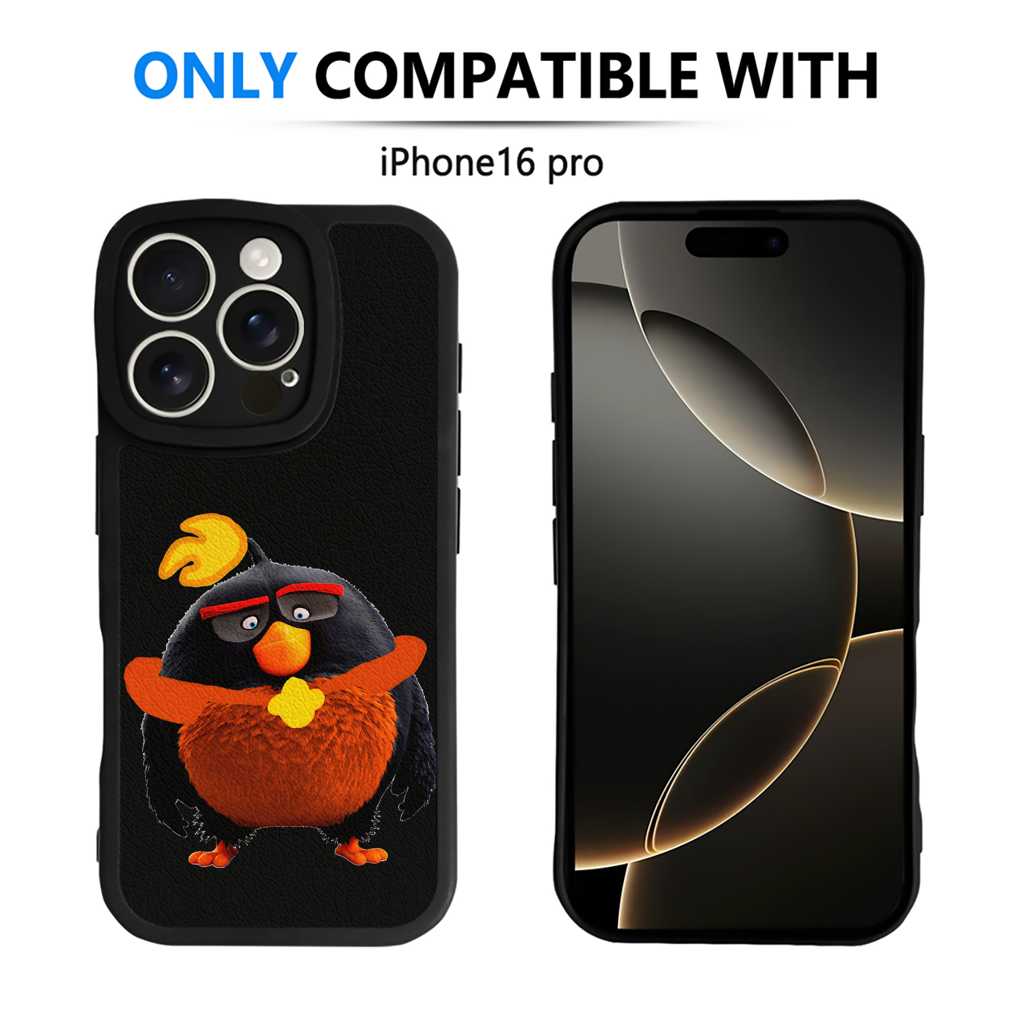 （画像用） Angry Birds アングリーバード 【iPhone 16シリーズ対応】シリコンスマホケース（レザー調） 材質：シリコン